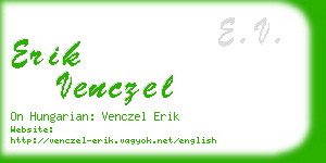erik venczel business card